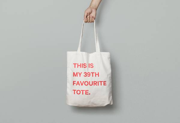Tote bag that reads, &quot;this is my 39th favourite tote.&quot;
