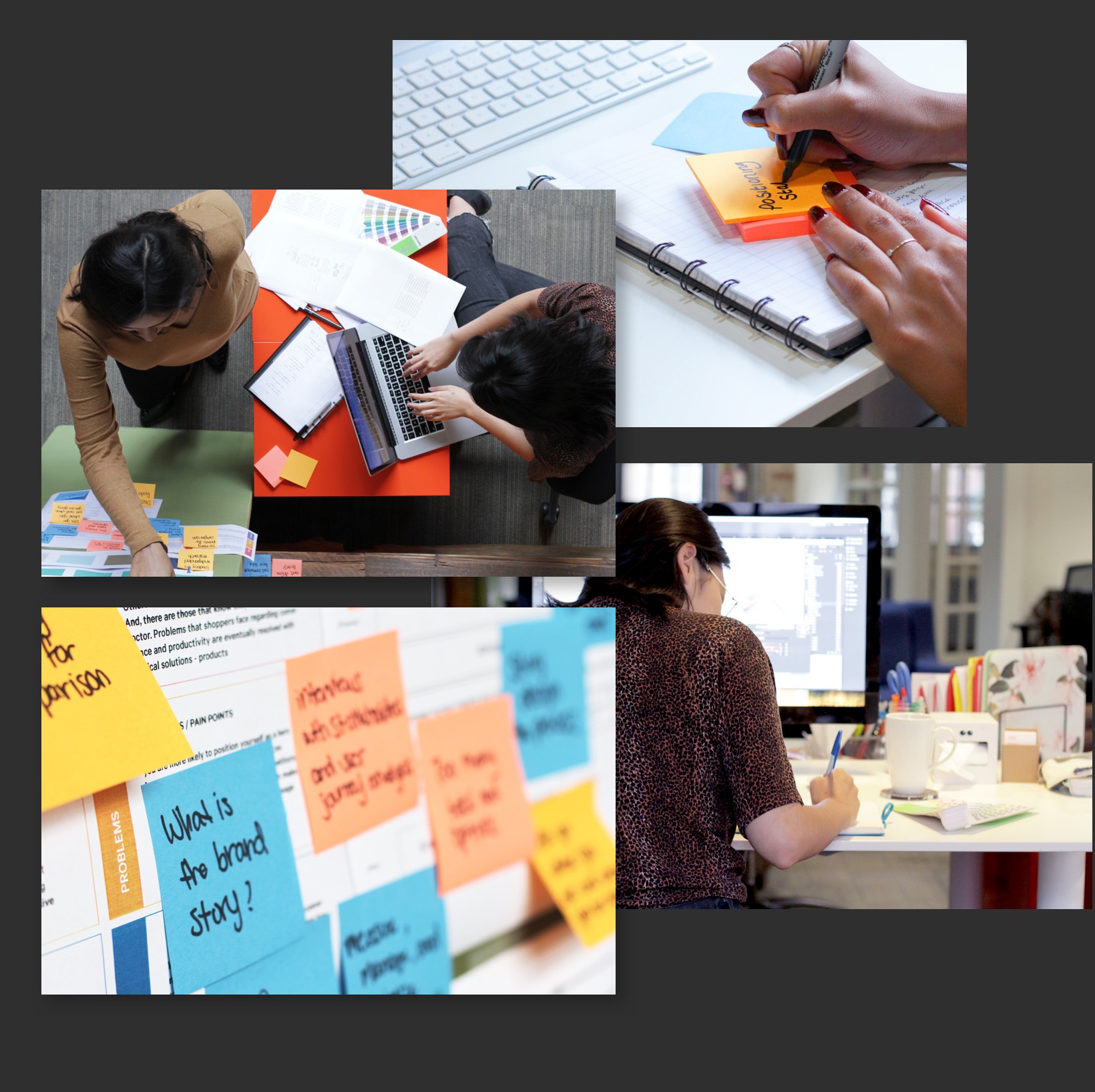 people working on brand strategy